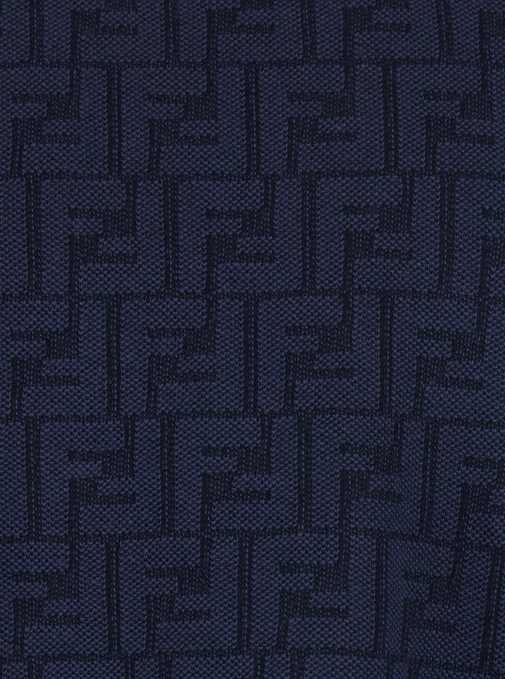 Fendi Men Blue Crew Neck T-Shirt With Ff All-Over Motif In Cotton For Men