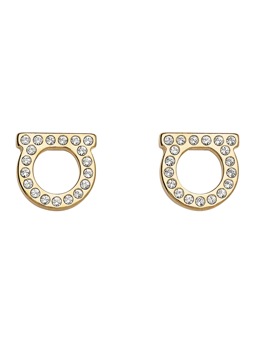 Ferragamo Women Gold-Colored Earrings With Gancini Design And Butterfly Closure In Brass For Women