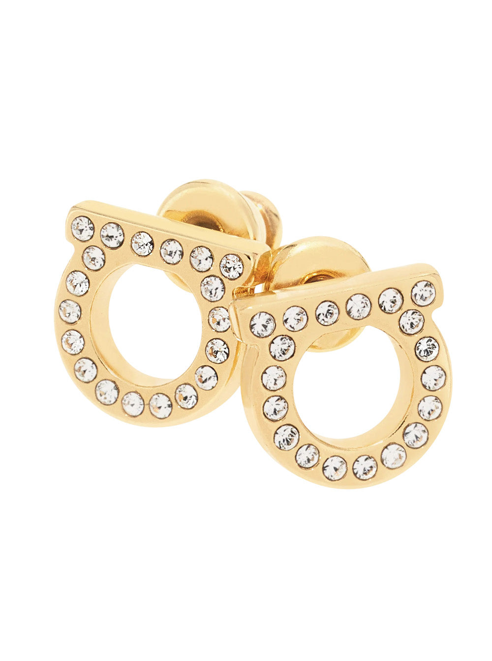 Ferragamo Women Gold-Colored Earrings With Gancini Design And Butterfly Closure In Brass For Women