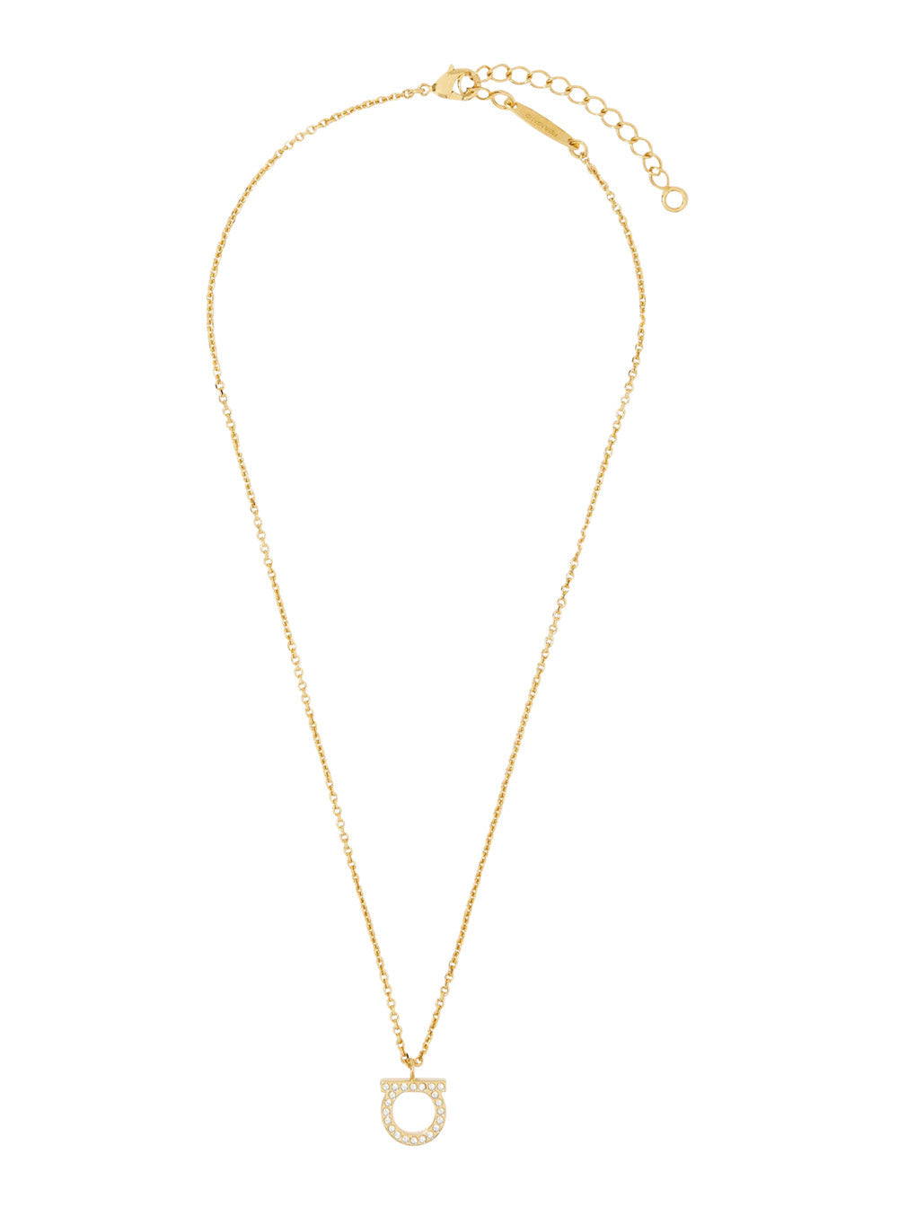 Ferragamo Women Gold-Colored Necklace With Gancini Pendant In Brass For Women