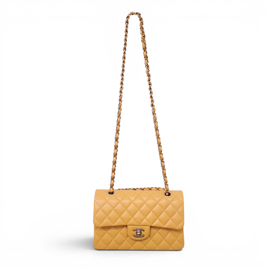 CHANEL MARIGOLD CAVIAR LEATHER CLASSIC DOUBLE FLAP BAG