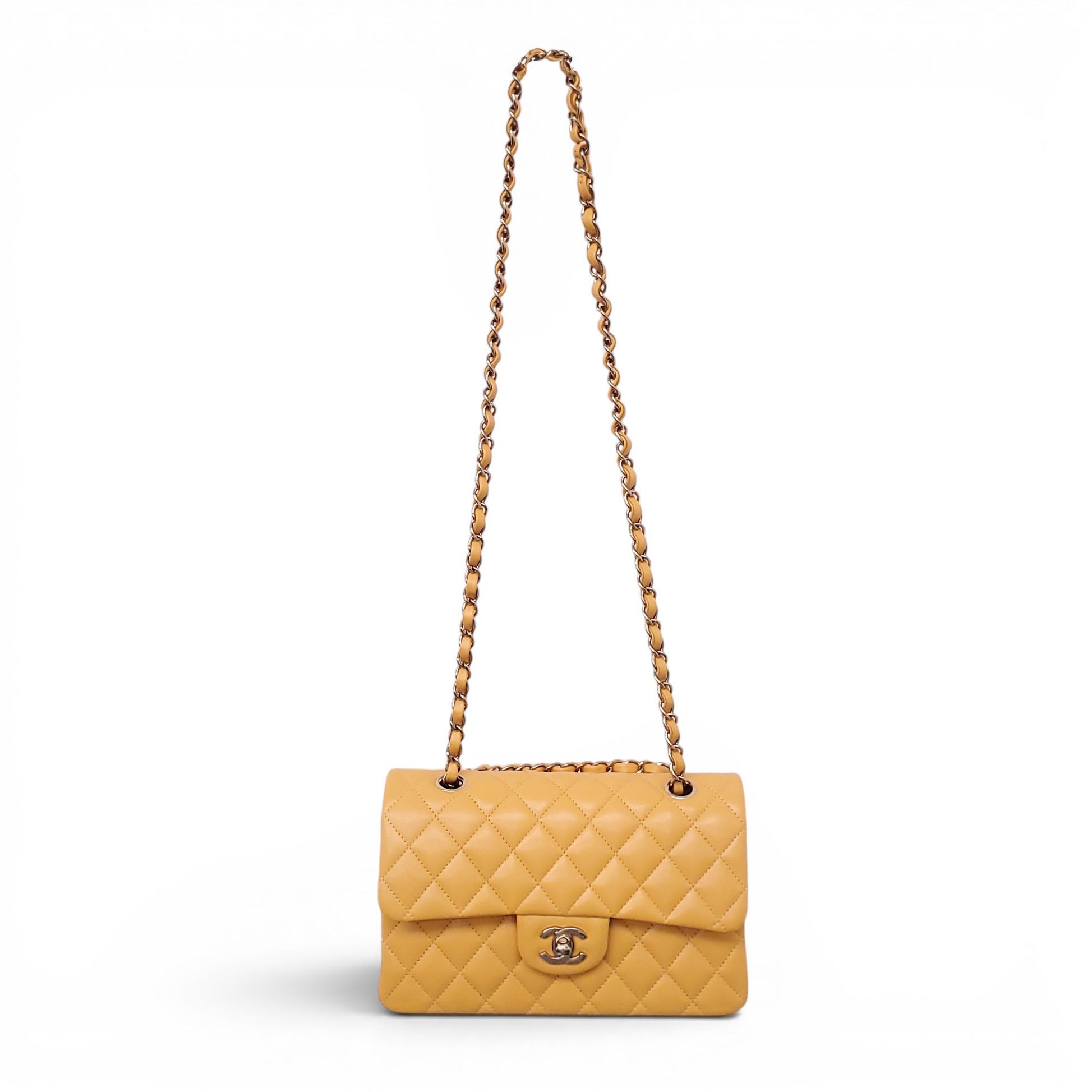 CHANEL MARIGOLD CAVIAR LEATHER CLASSIC DOUBLE FLAP BAG