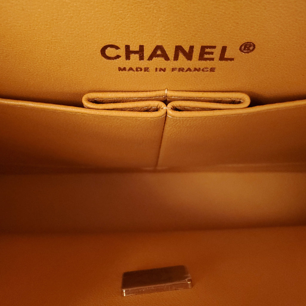CHANEL MARIGOLD CAVIAR LEATHER CLASSIC DOUBLE FLAP BAG
