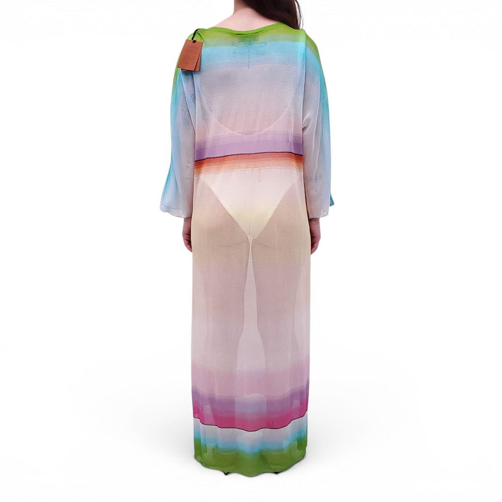 MISSONI MULTICOLOURED OMBRE COVER-UP MESH DRESS - SIZE M