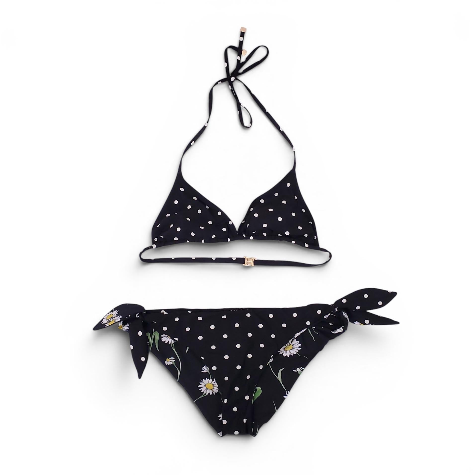 DOLCE & GABBANA POLKA DOT FLORAL BIKINI - SIZE XS/S