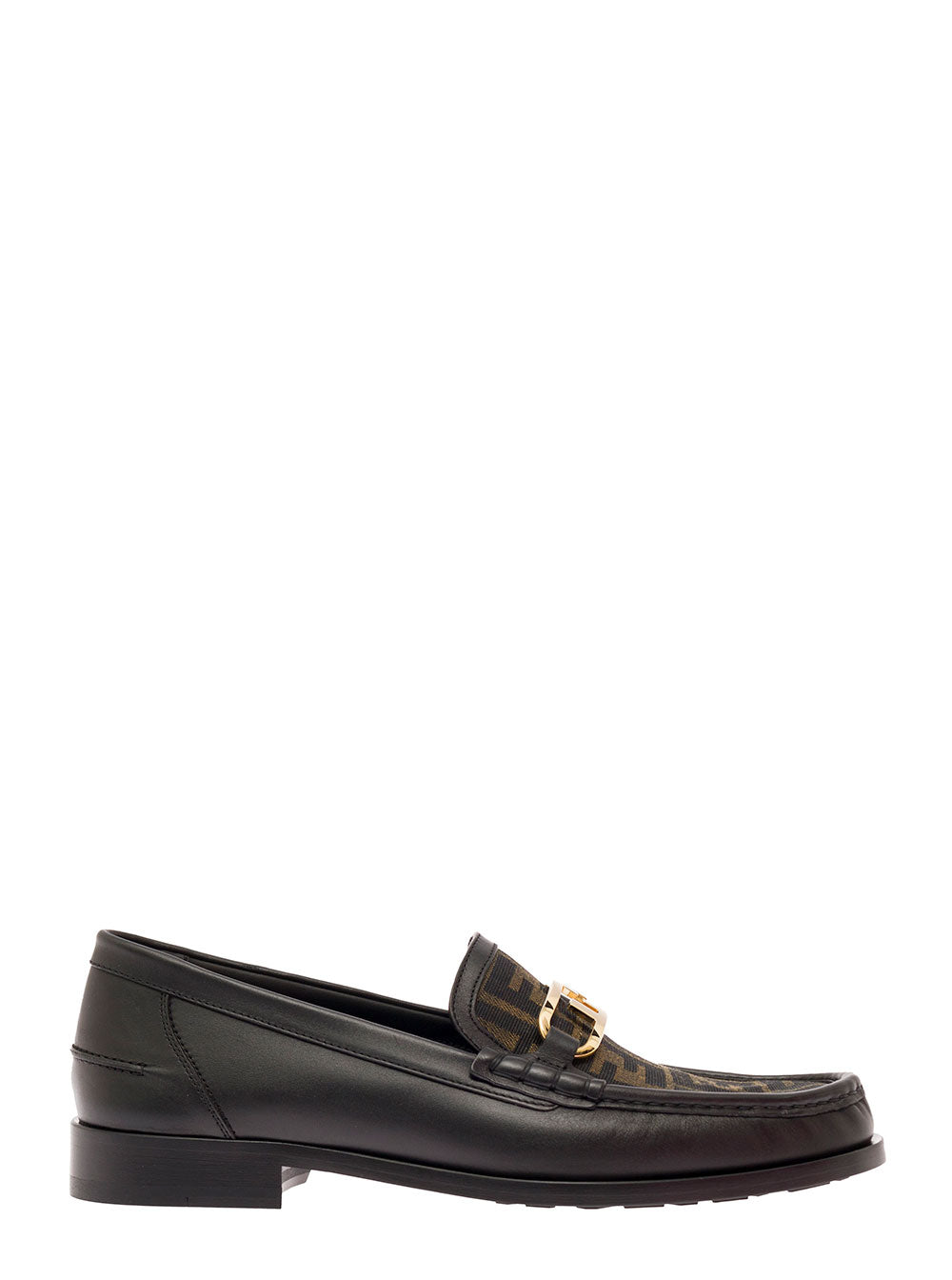 Fendi Men O¿Lock Loafer Tessuto Jacq.Ff+Vitello