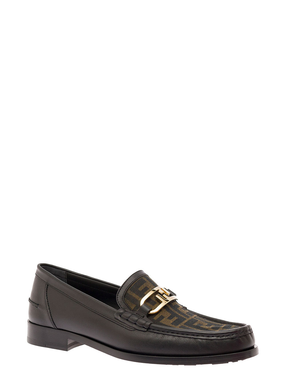 Fendi Men O¿Lock Loafer Tessuto Jacq.Ff+Vitello