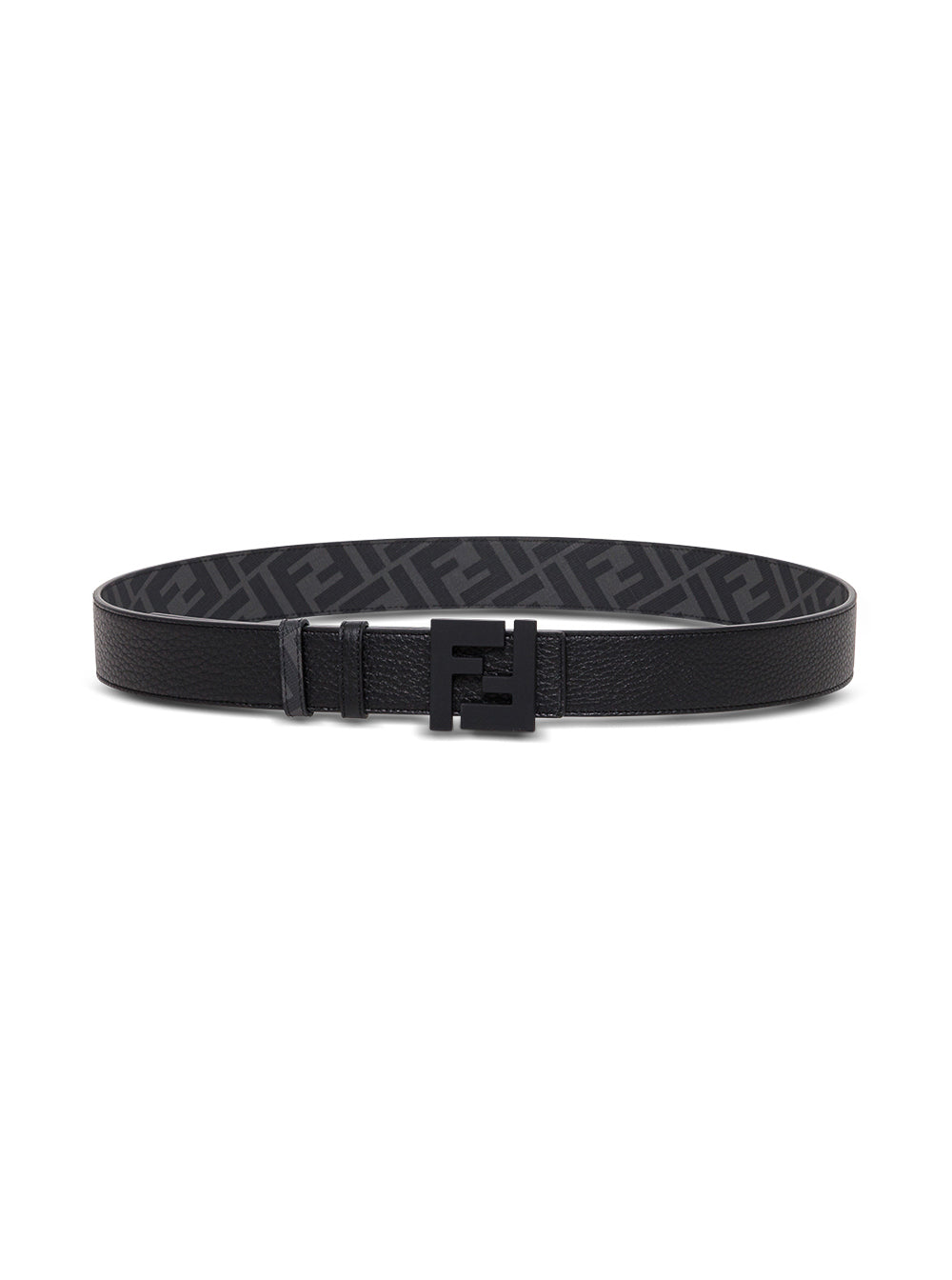 Fendi Men Reversible Belt With Ff Logo Buckle In Black Leather For Women