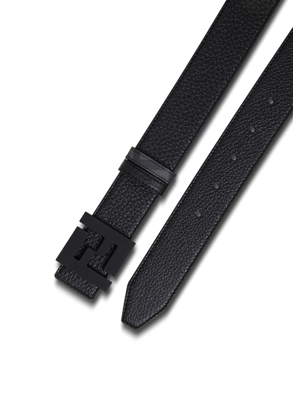 Fendi Men Reversible Belt With Ff Logo Buckle In Black Leather For Women