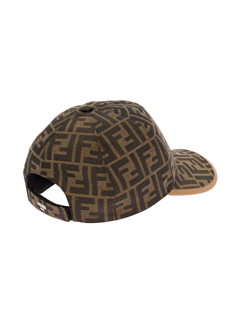 Fendi Men Baseball Hat With Ff All-Over Motif In Cotton Blend Brown Men