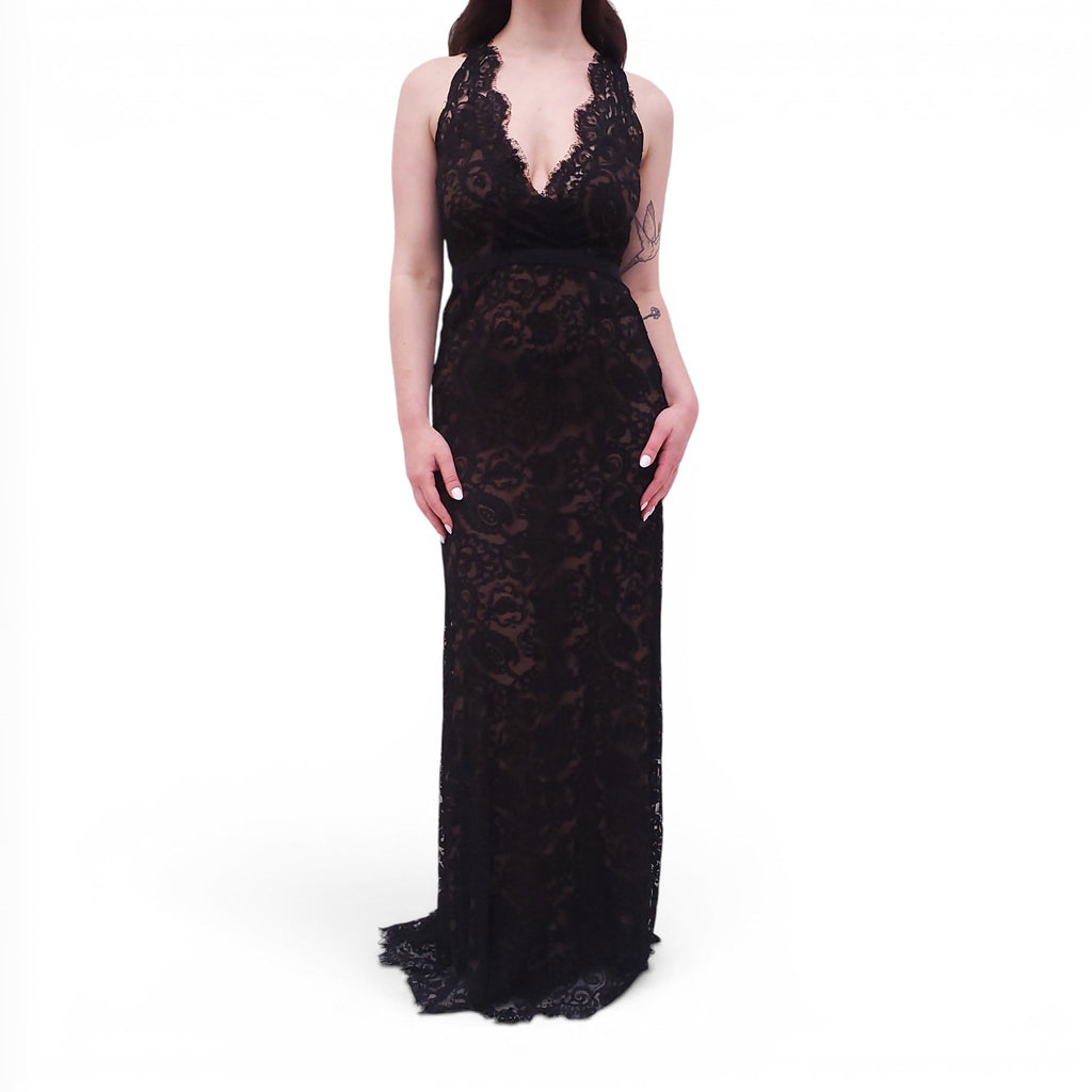 GUCCI BLACK LACE GOWN - SIZE 40
