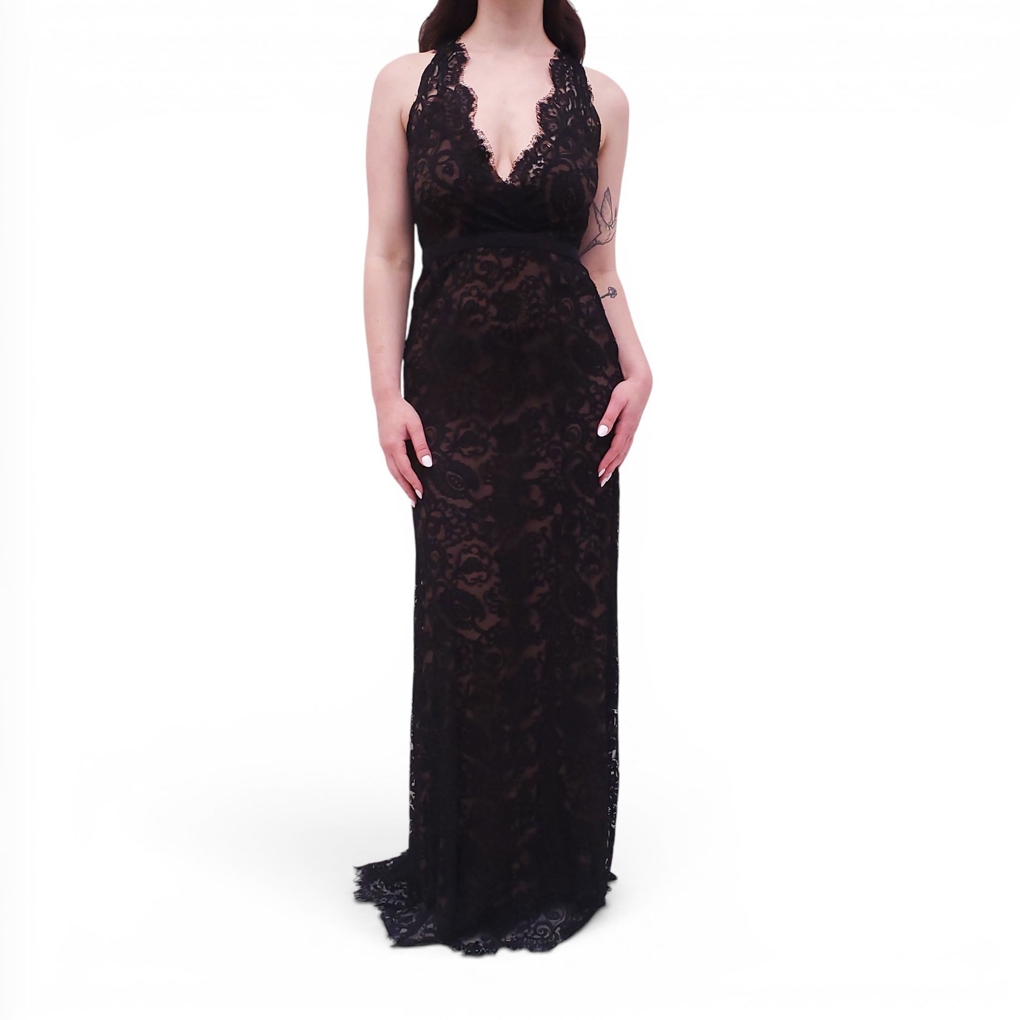 GUCCI BLACK LACE GOWN - SIZE 40
