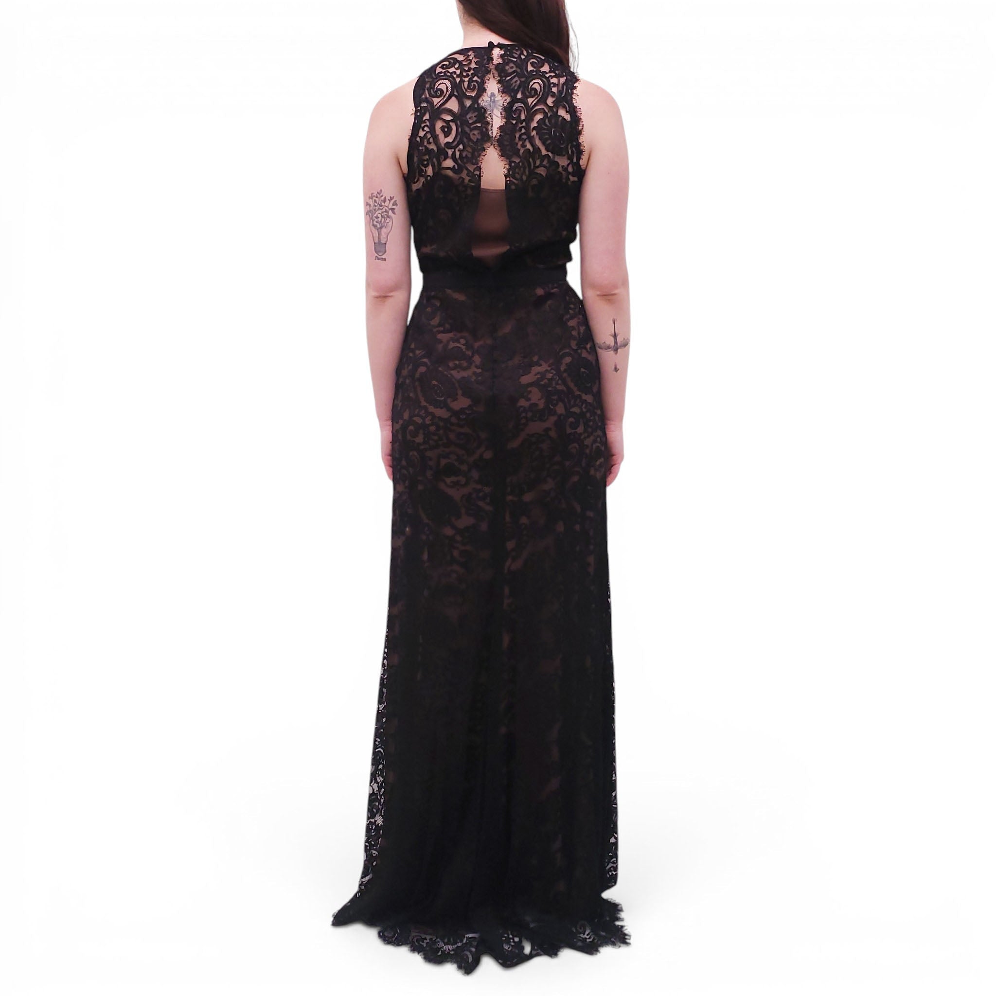 GUCCI BLACK LACE GOWN - SIZE 40