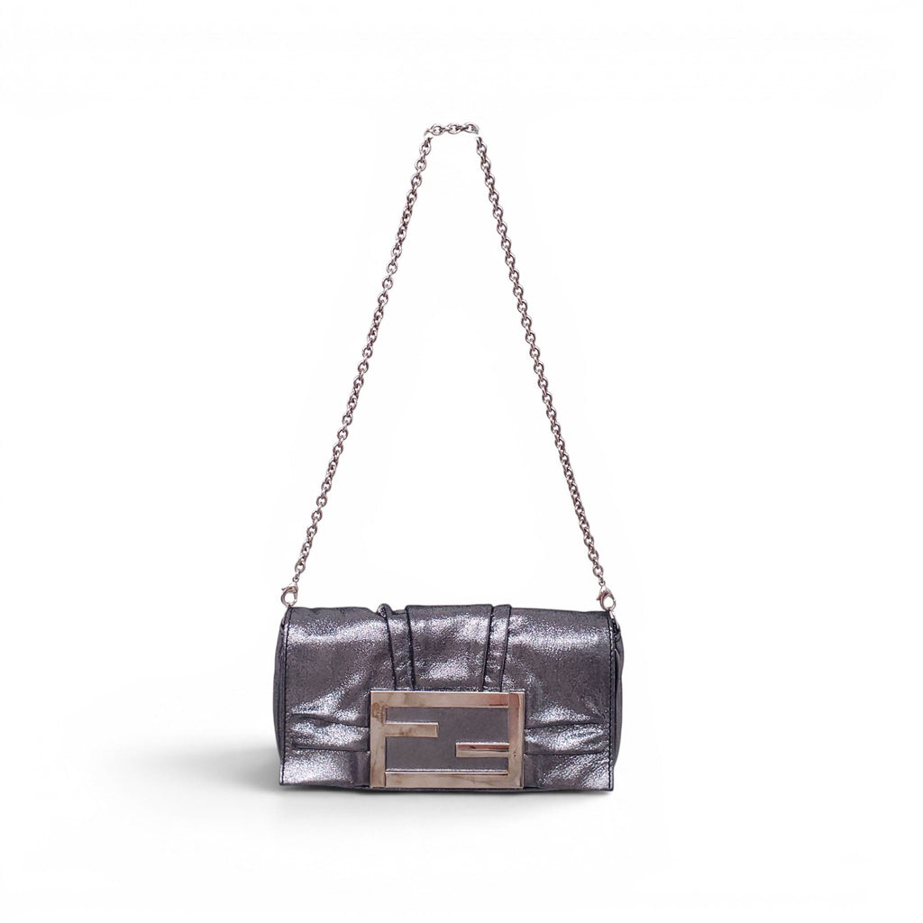 FENDI SILVER 'MIA' POUCHETTE BAG