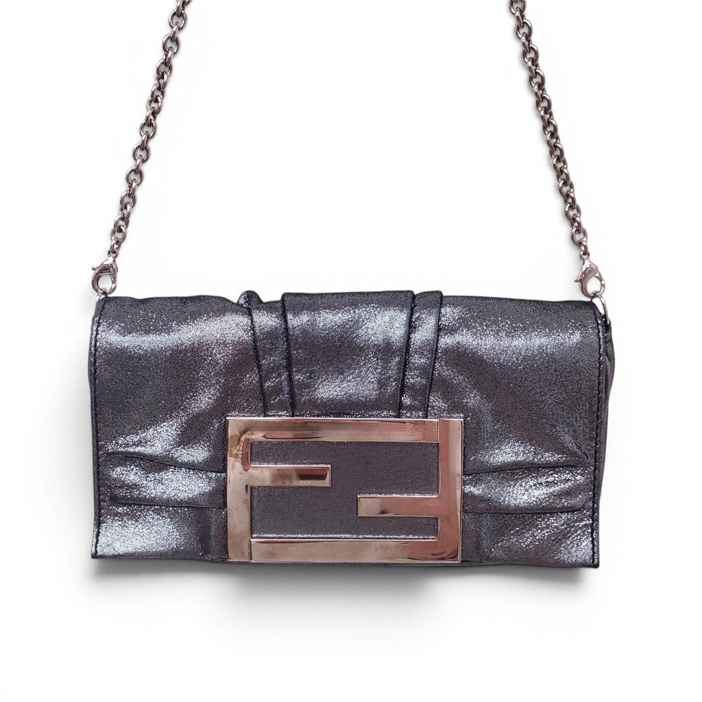 FENDI SILVER 'MIA' POUCHETTE BAG