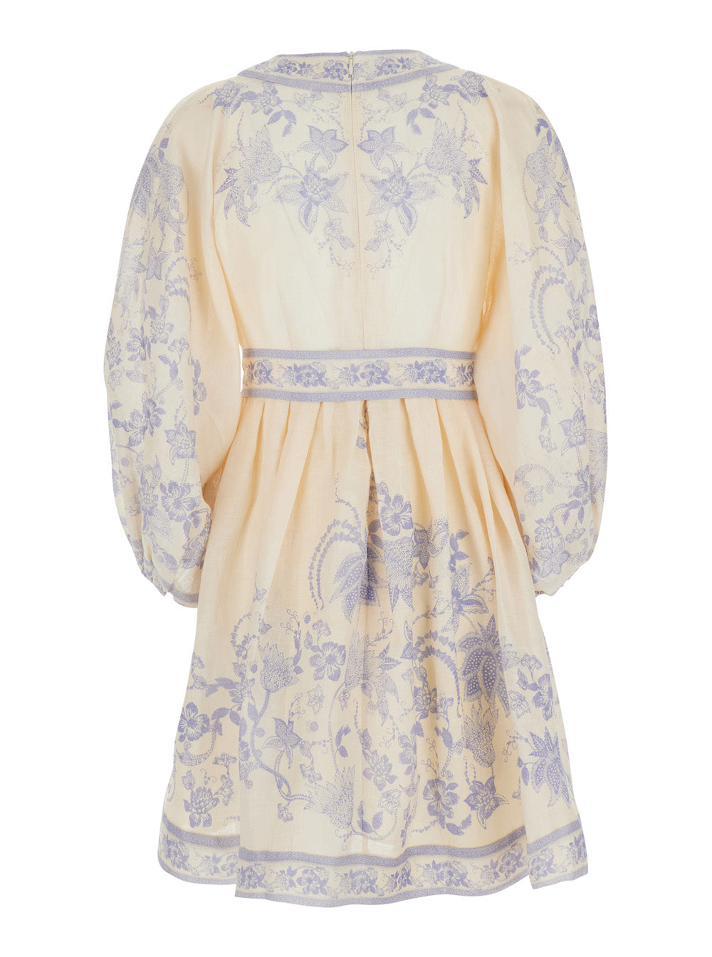 Zimmermann Women 'Indra' Multicolor Dress With V-Neck And All-Over Print In Linen For Women