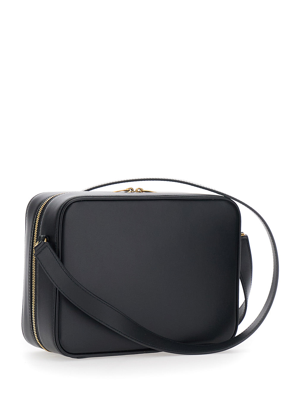 Saint Laurent Men Black Crossbody Bag With Adjustable And Removable Strap And Logo Lettering On The Front In Smooth Leather For Men