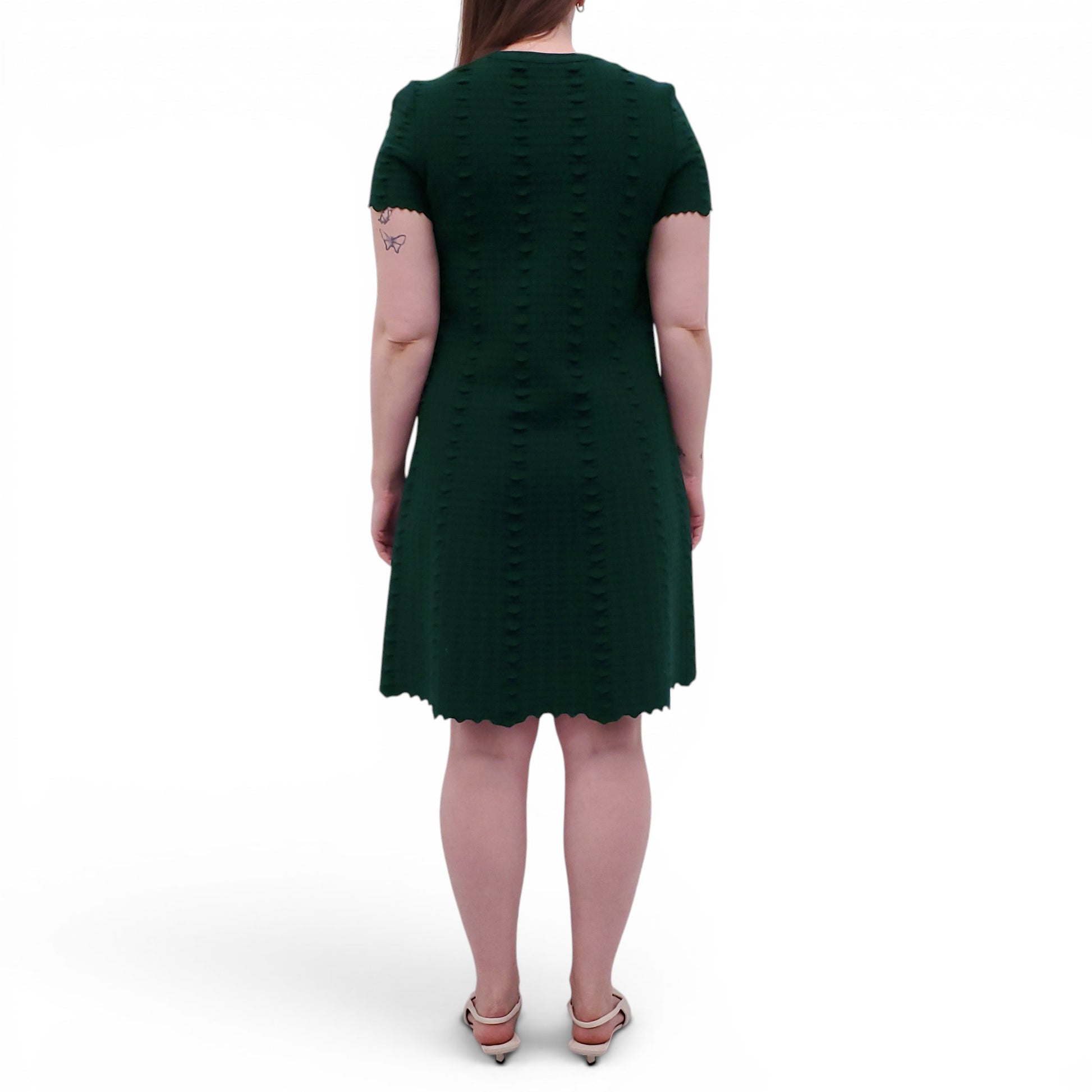 ALAÏA GREEN A-LINE DRESS - SIZE 40
