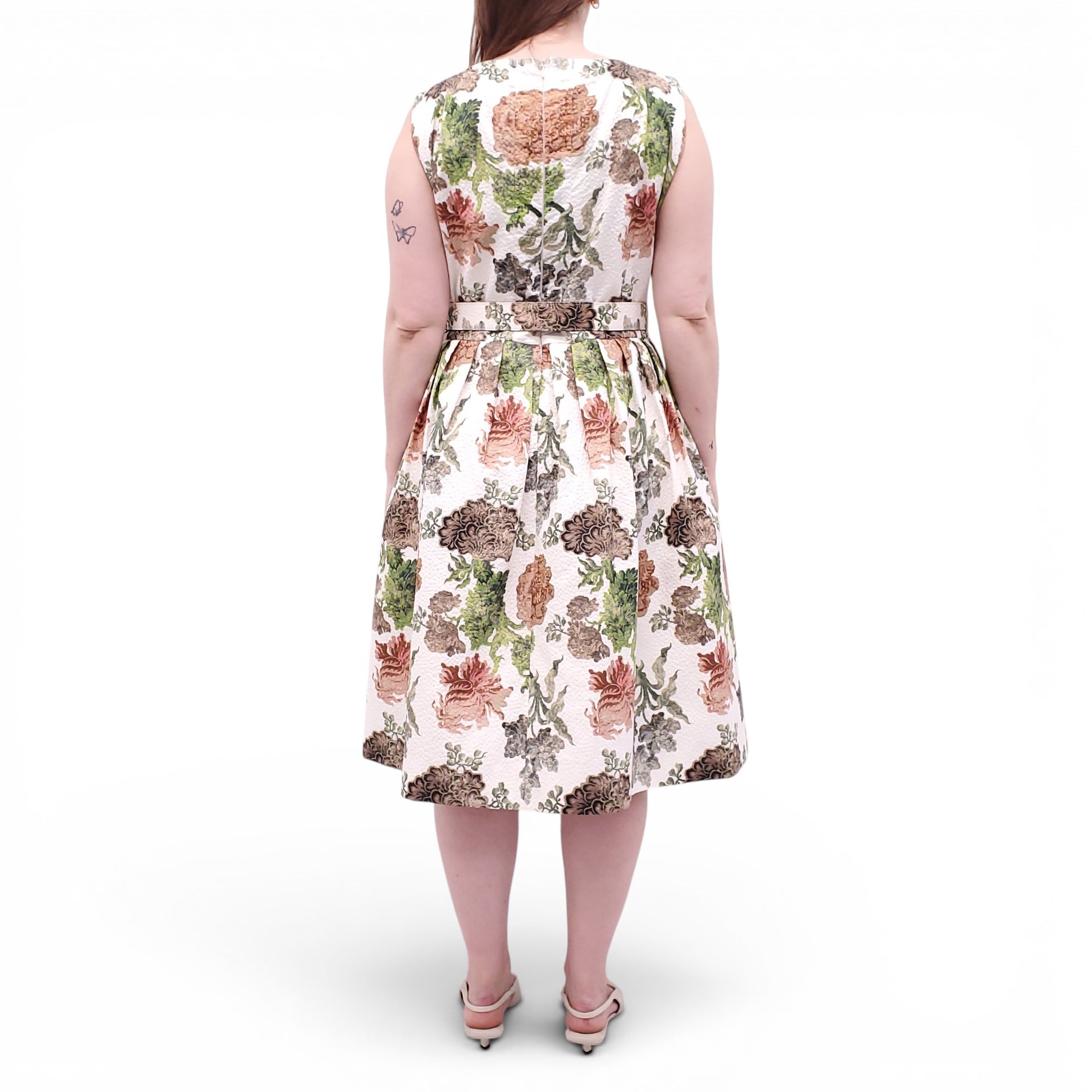 ANDREW GN FLORAL DRESS WITH BELT - SIZE 44