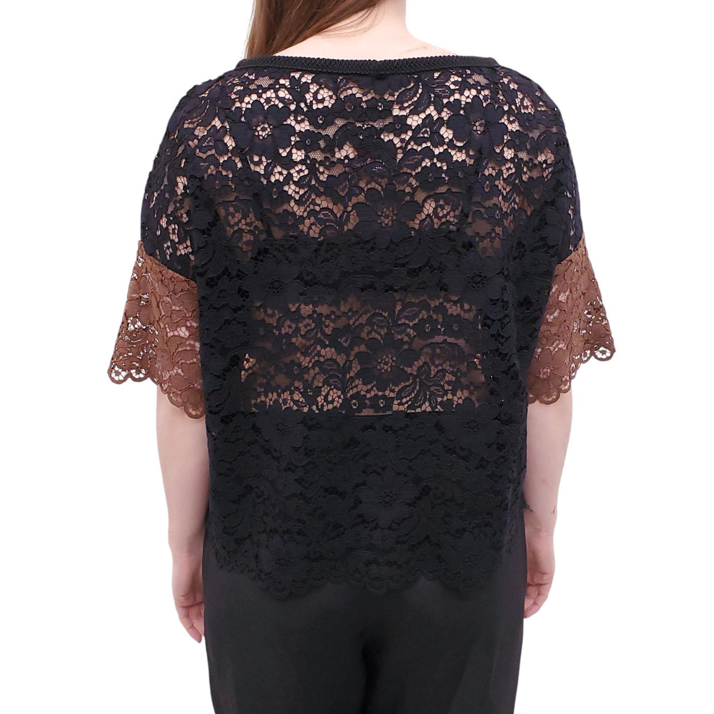 ANTONIO MARRAS LACE BLOUSE WITH FLORAL DETAIL - SIZE 42