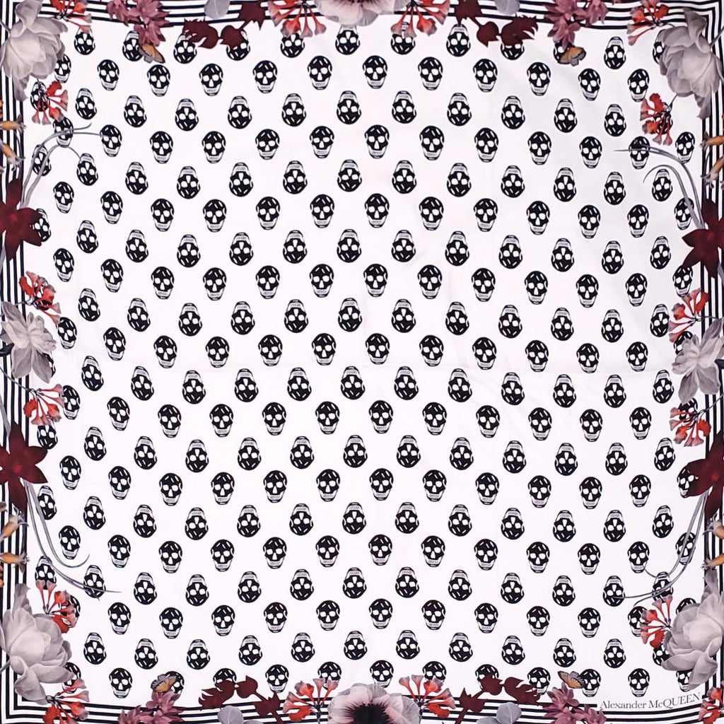 ALEXANDER MCQUEEN 'NIGHT FLOWER' PATTERNED SILK SCARF