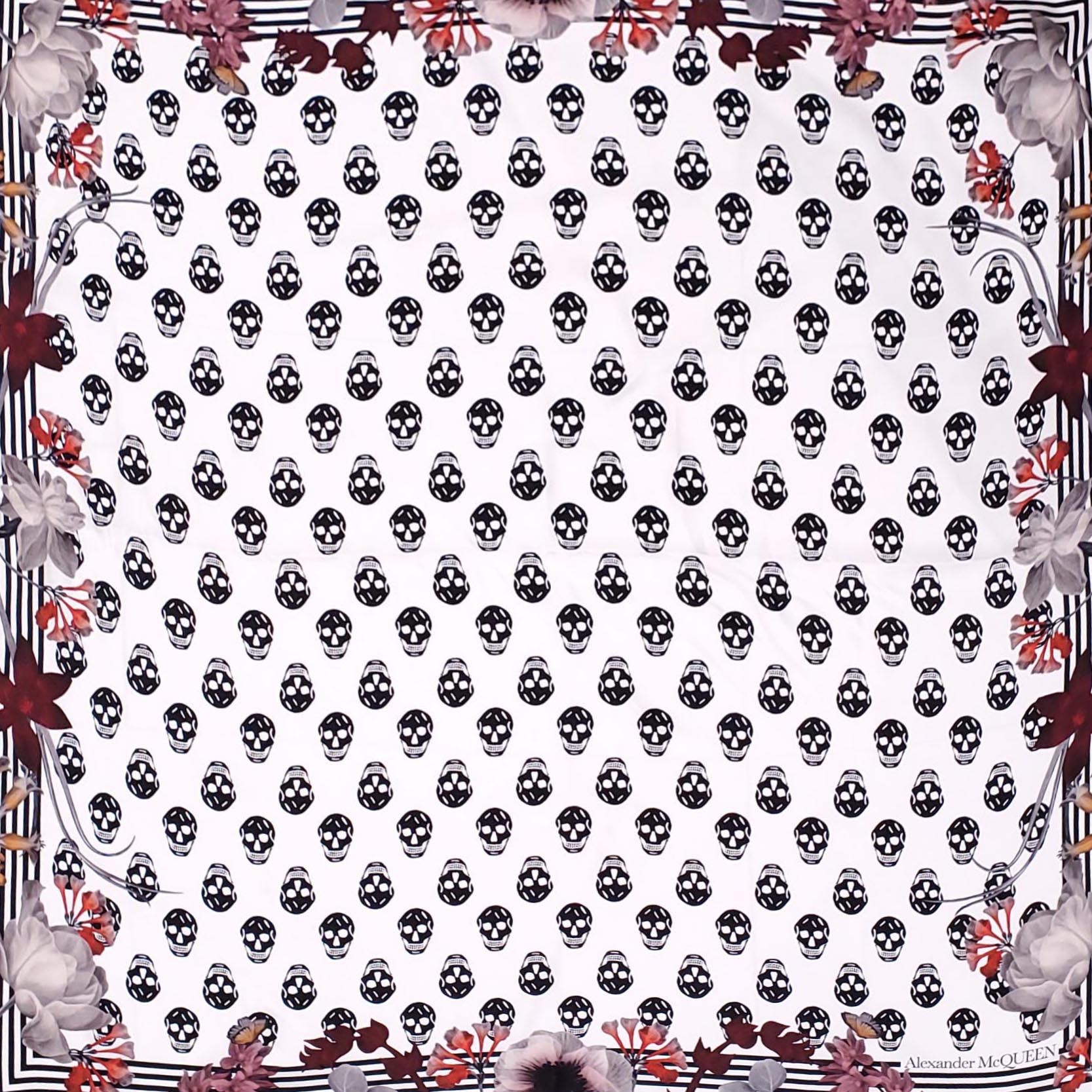 ALEXANDER MCQUEEN 'NIGHT FLOWER' PATTERNED SILK SCARF
