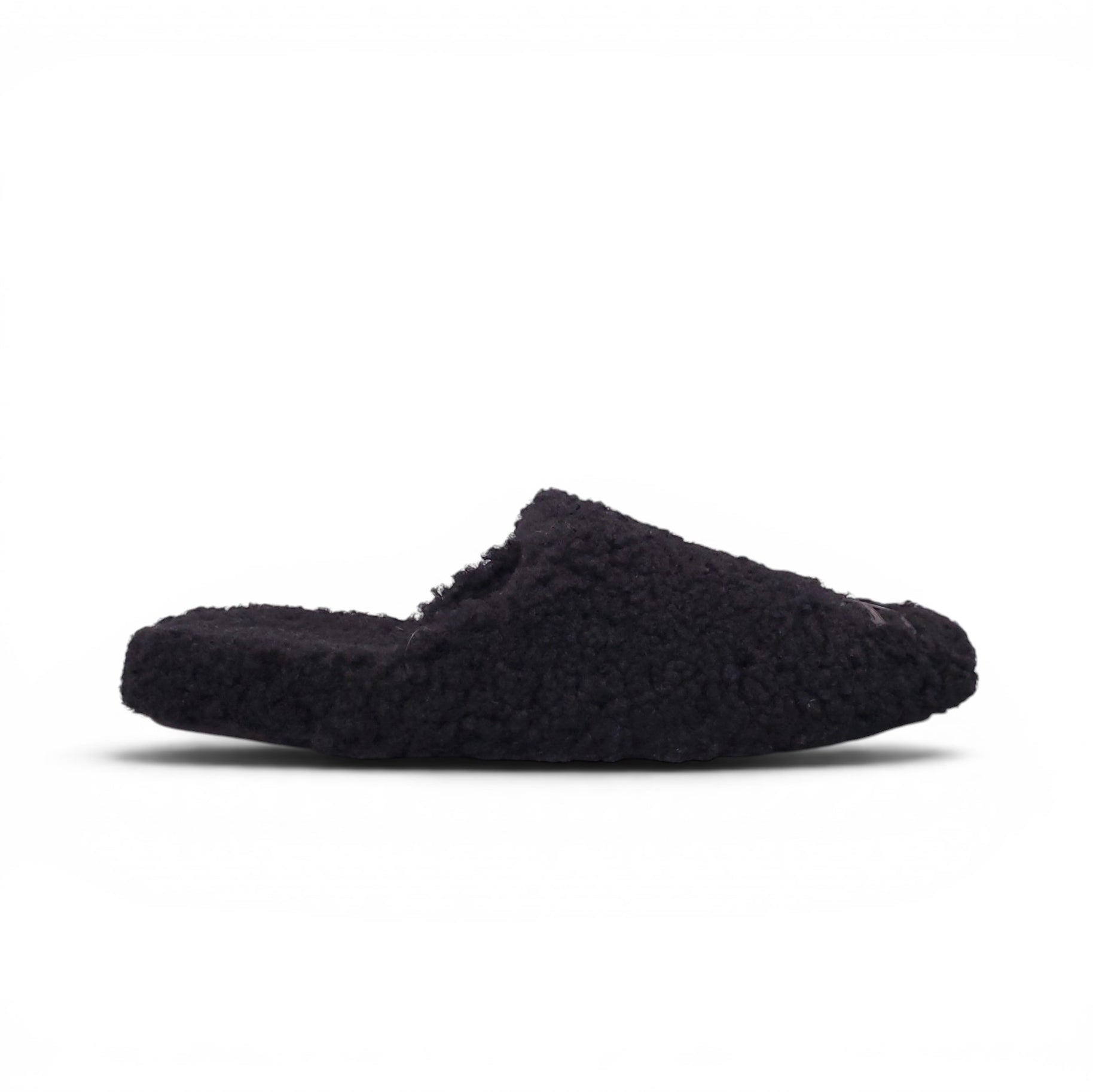 BALENCIAGA BLACK SHEARLING COZY MULES - SIZE 37