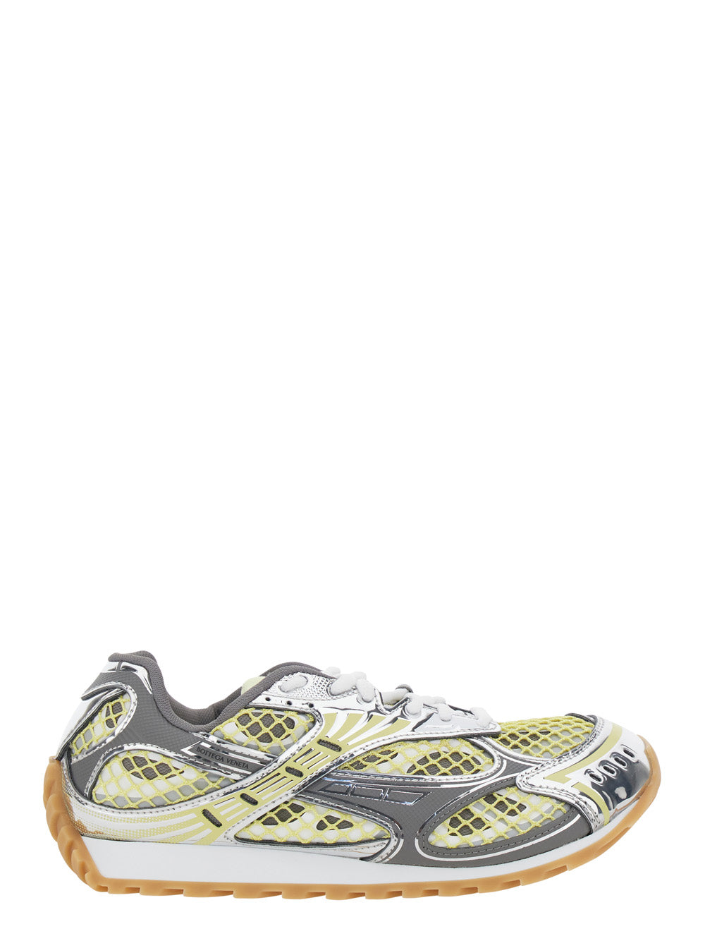 Bottega Veneta Women Orbit Lace Up Sneaker Technical Fishnet