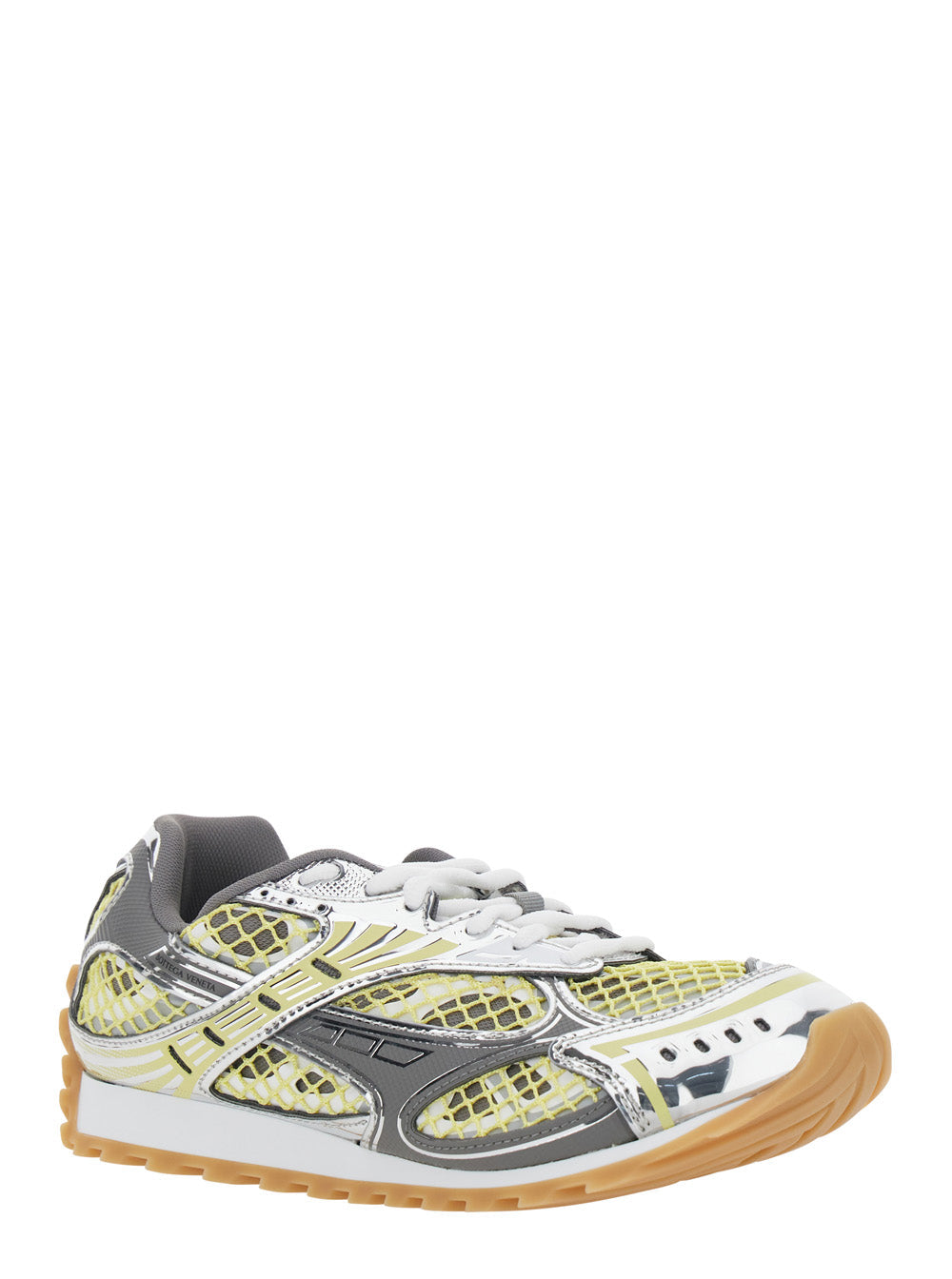 Bottega Veneta Women Orbit Lace Up Sneaker Technical Fishnet