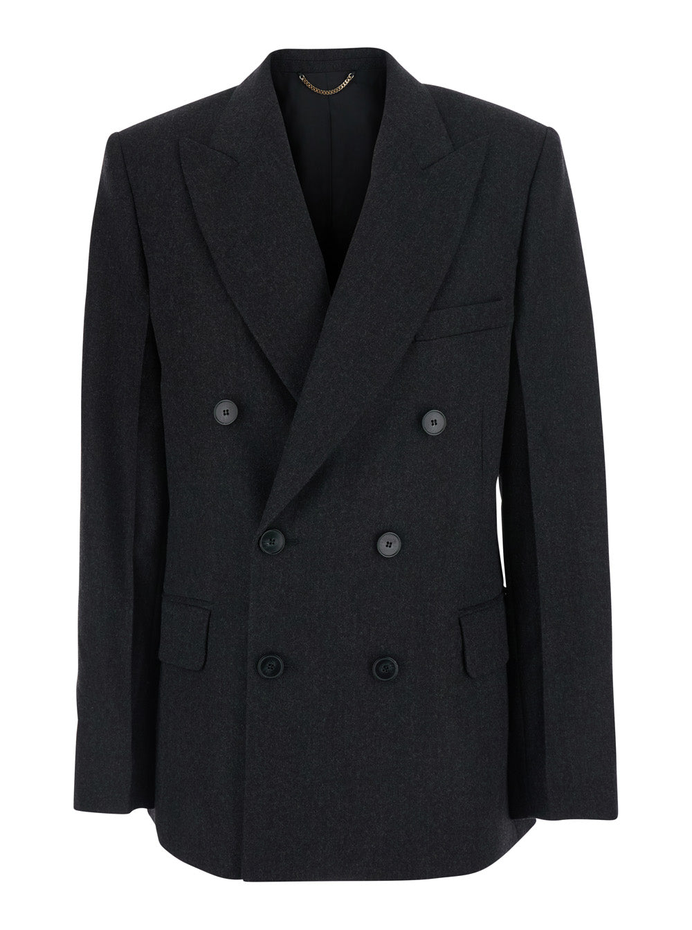 Victoria Beckham Women Beatrice Jacket With Notched Revers Collar And Long Sleeves In Grey Wool For Women