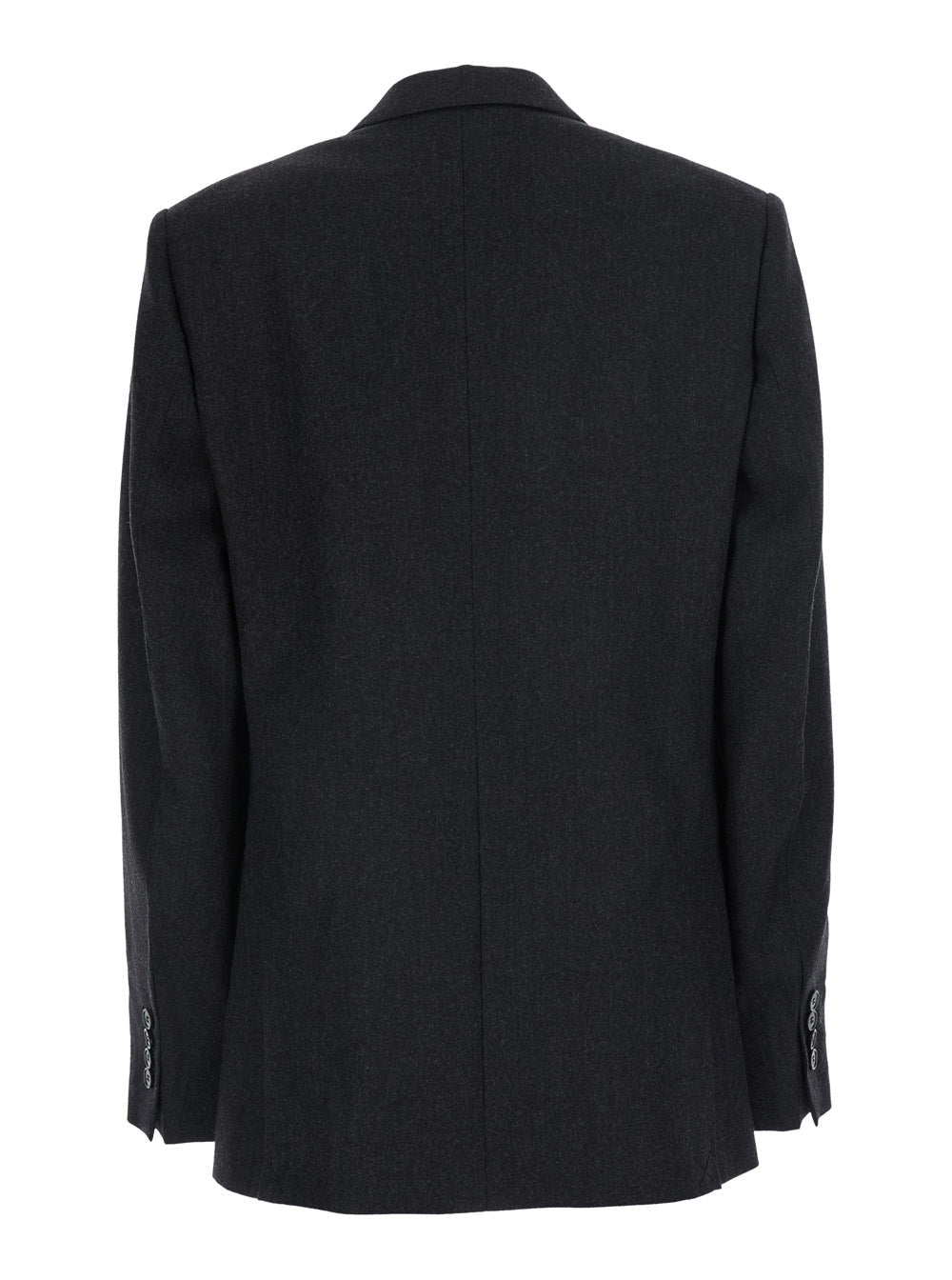 Victoria Beckham Women Beatrice Jacket With Notched Revers Collar And Long Sleeves In Grey Wool For Women