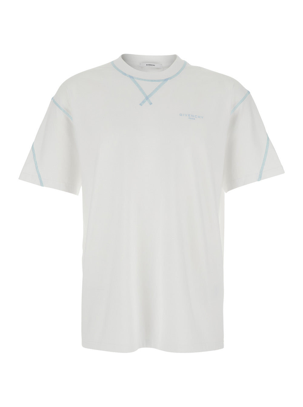 Givenchy Men White T-Shirt With Logo On Front In Cotton For Men