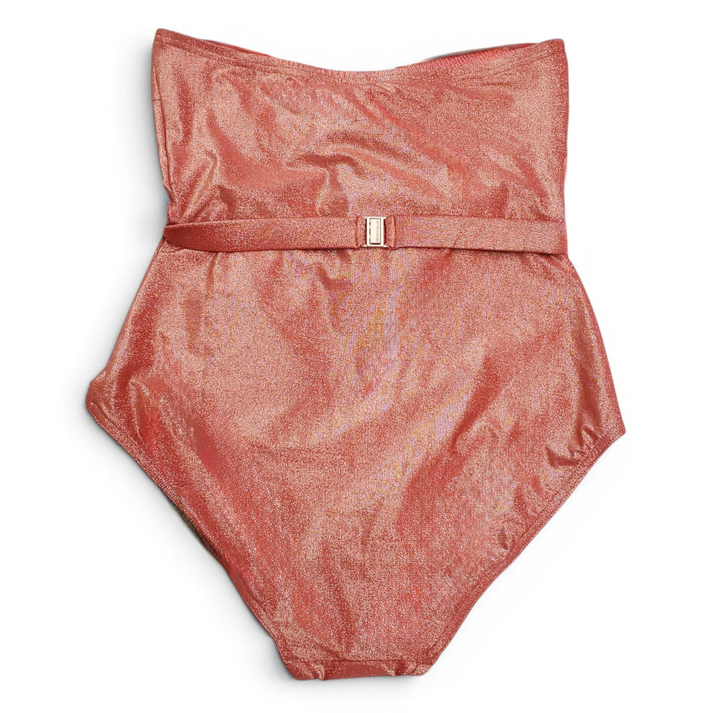 ZIMMERMANN COPPER SHIMMER 'DEVI LUREX' ONE-PIECE SWIMSUIT - SIZE 2 (US 8)