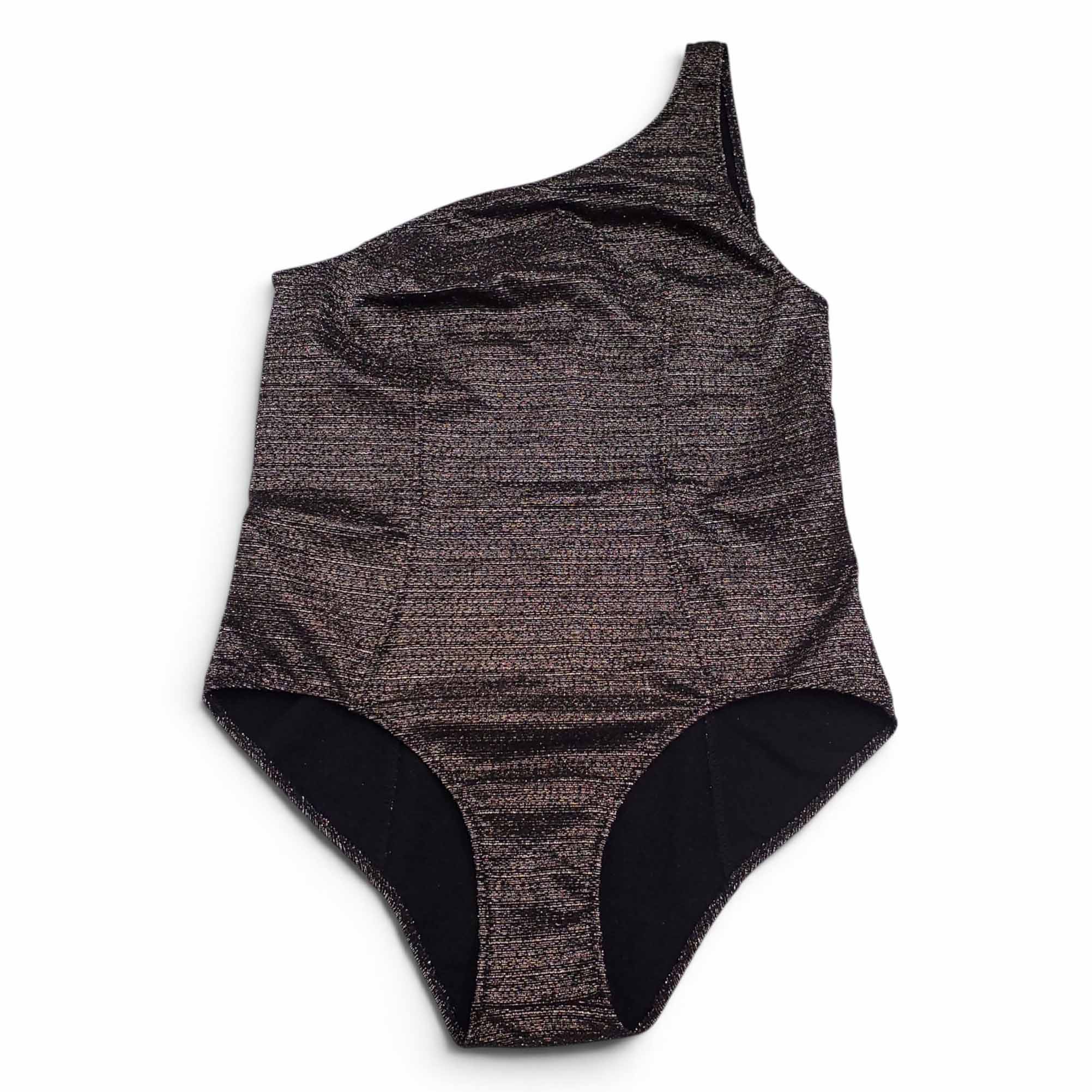 LISA MARIE FERNANDEZ METALLIC ONE-SHOULDER SWIMSUIT - SIZE 4