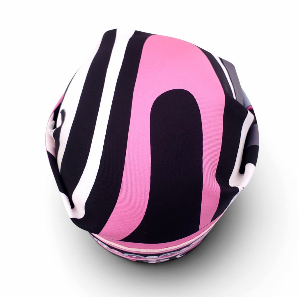 EMILIO PUCCI BLACK AND PINK PATTERNED SILK BANDANA