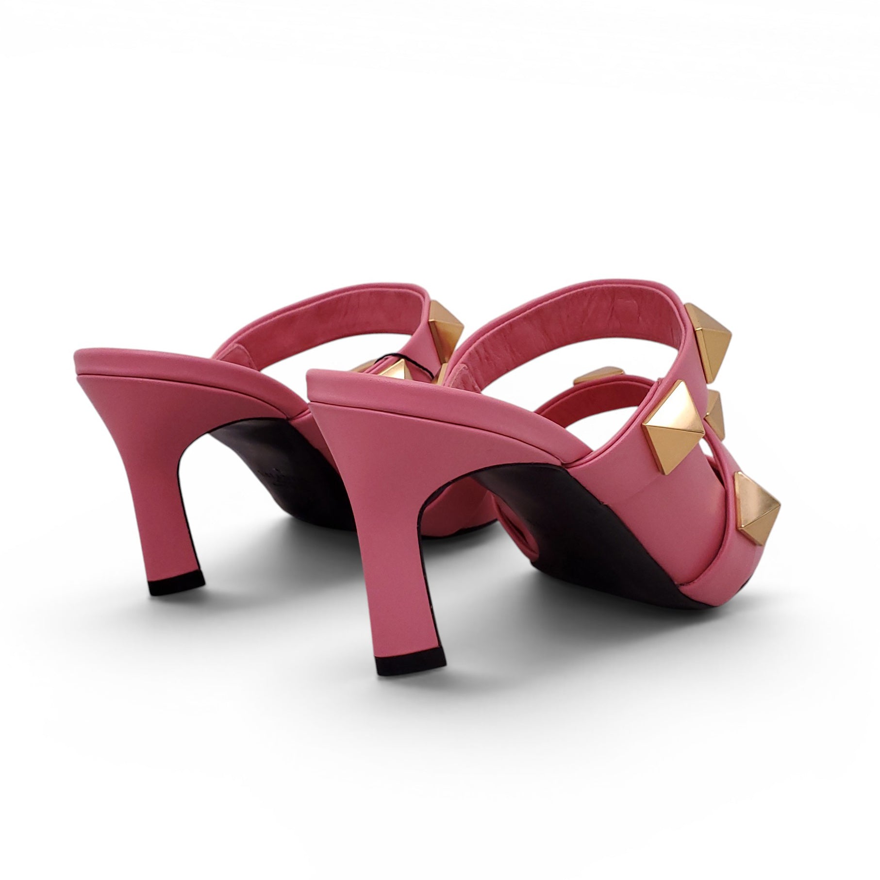 VALENTINO PINK ROMAN ROCKSTUD MULES - SIZE 38