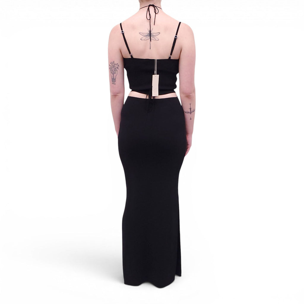 AYA MUSE BLACK 2-PIECE KNIT SKIRT SET - SIZE S