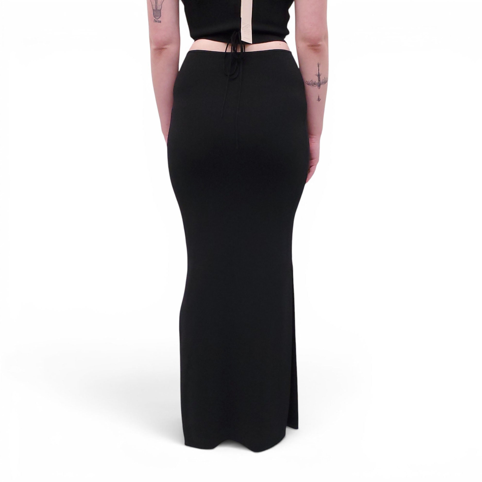AYA MUSE BLACK 2-PIECE KNIT SKIRT SET - SIZE S