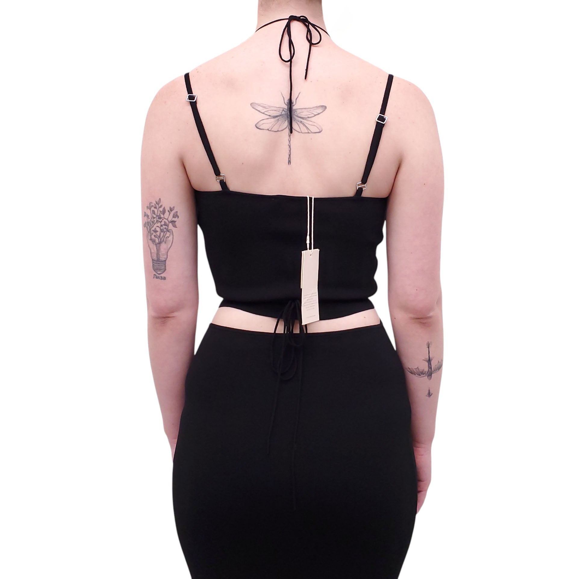 AYA MUSE BLACK 2-PIECE KNIT SKIRT SET - SIZE S