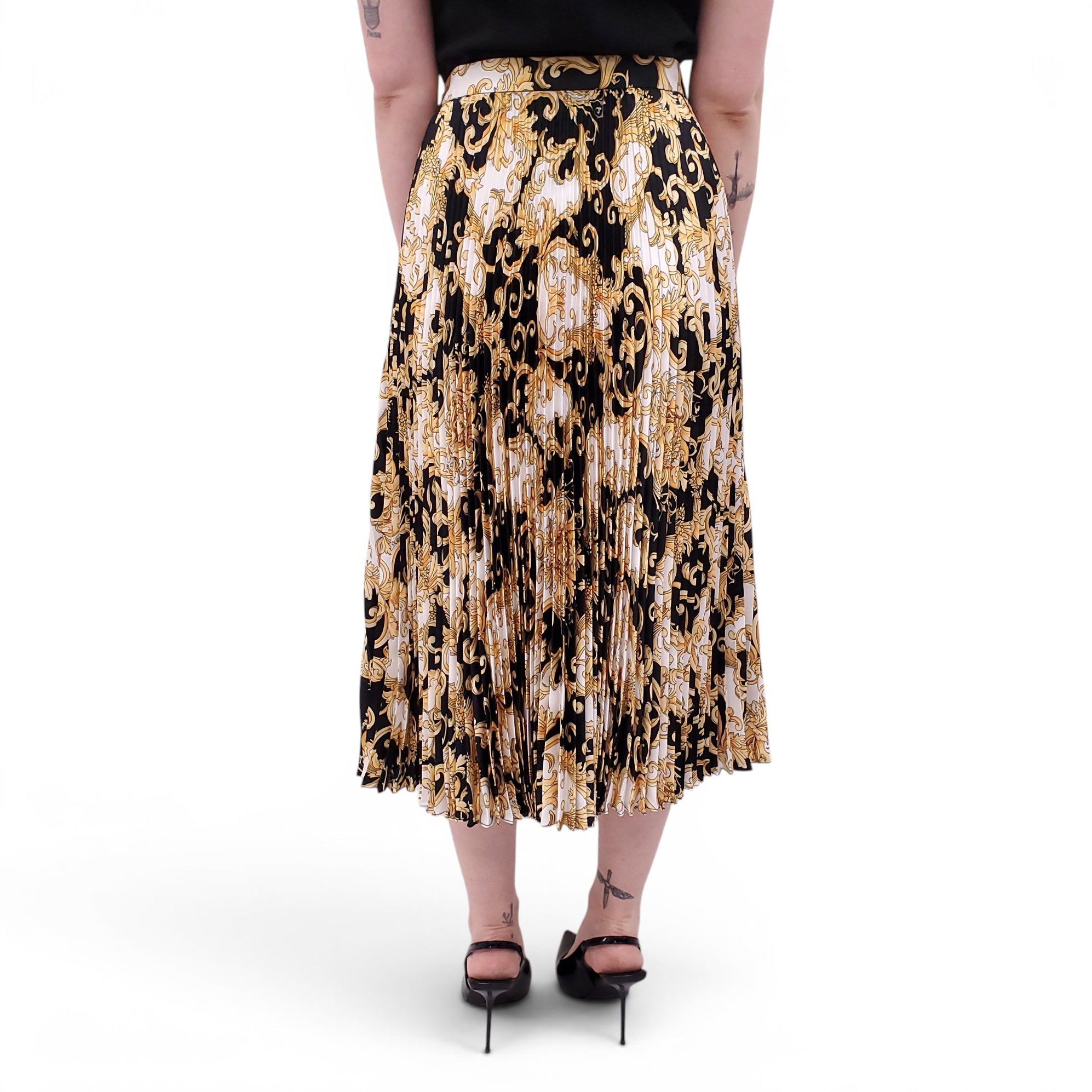 VERSACE RENAISSANCE PRINT PLEATED SKIRT - SIZE 44