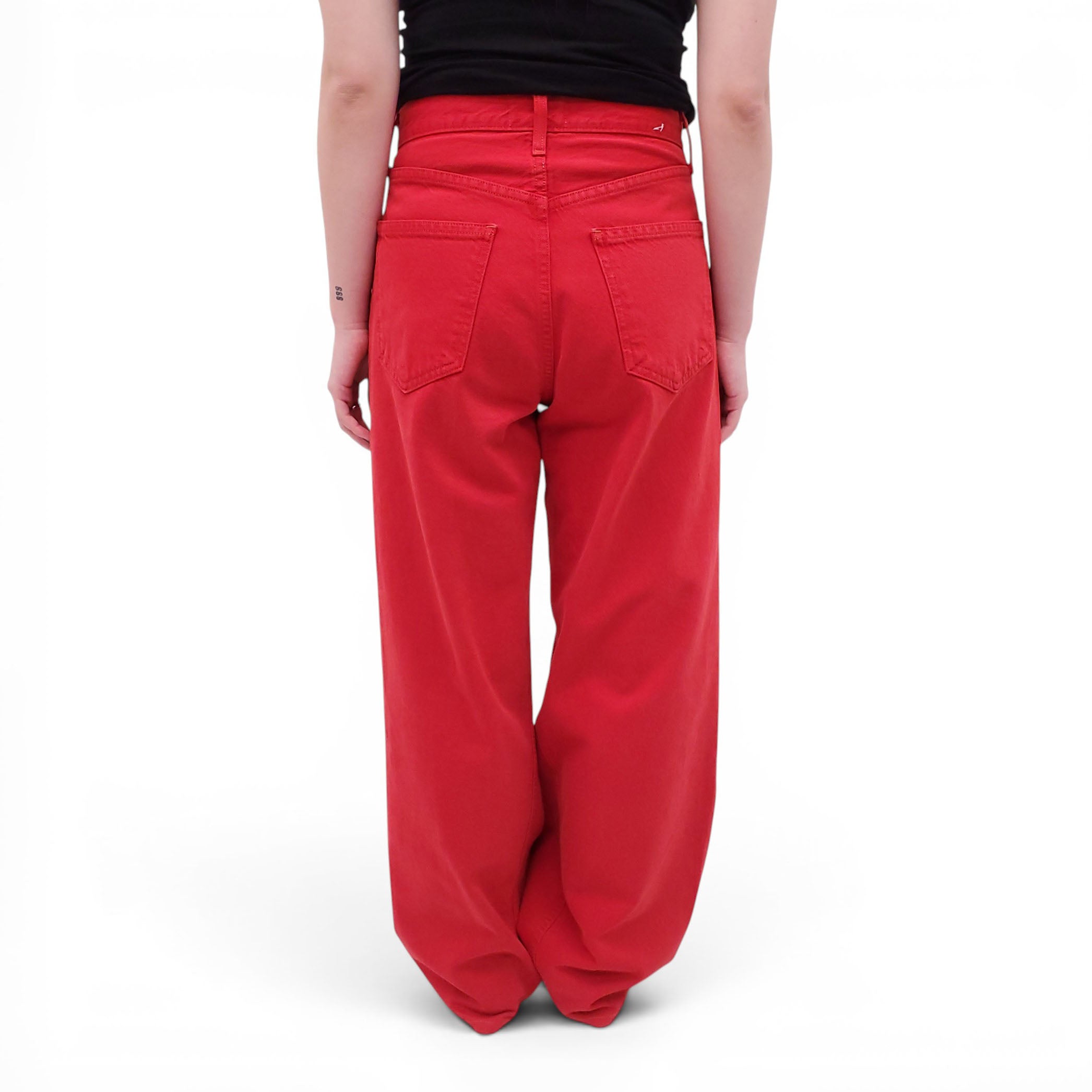 AGOLDE RED ‘TWIST’ JEANS - SIZE 24