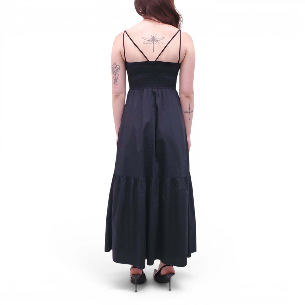 RODEBJER BLACK DRESS WITH RUCHING DETAIL - SIZE XS