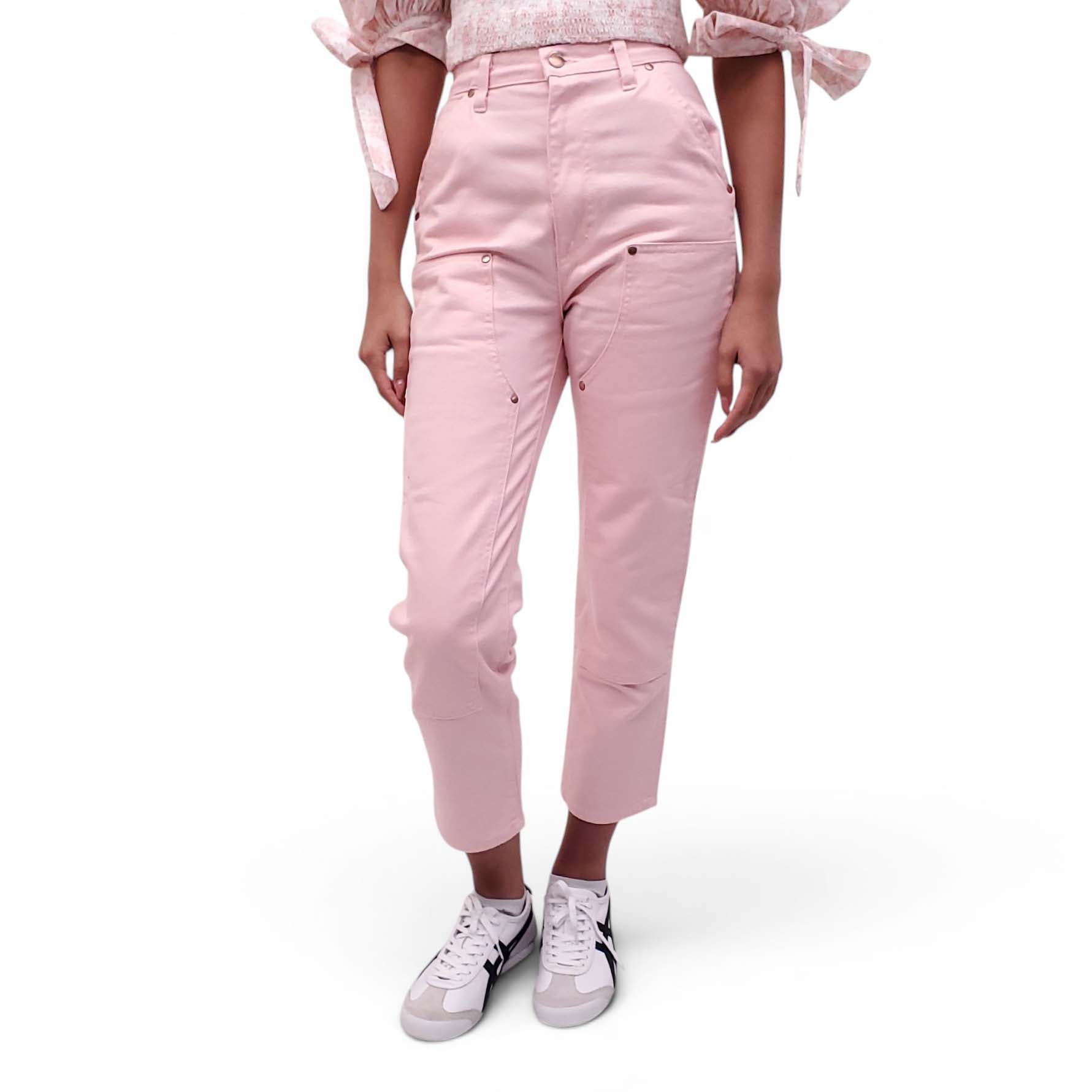 RENGGLI PINK SLIM-FIT WORK PANTS - SIZE 25