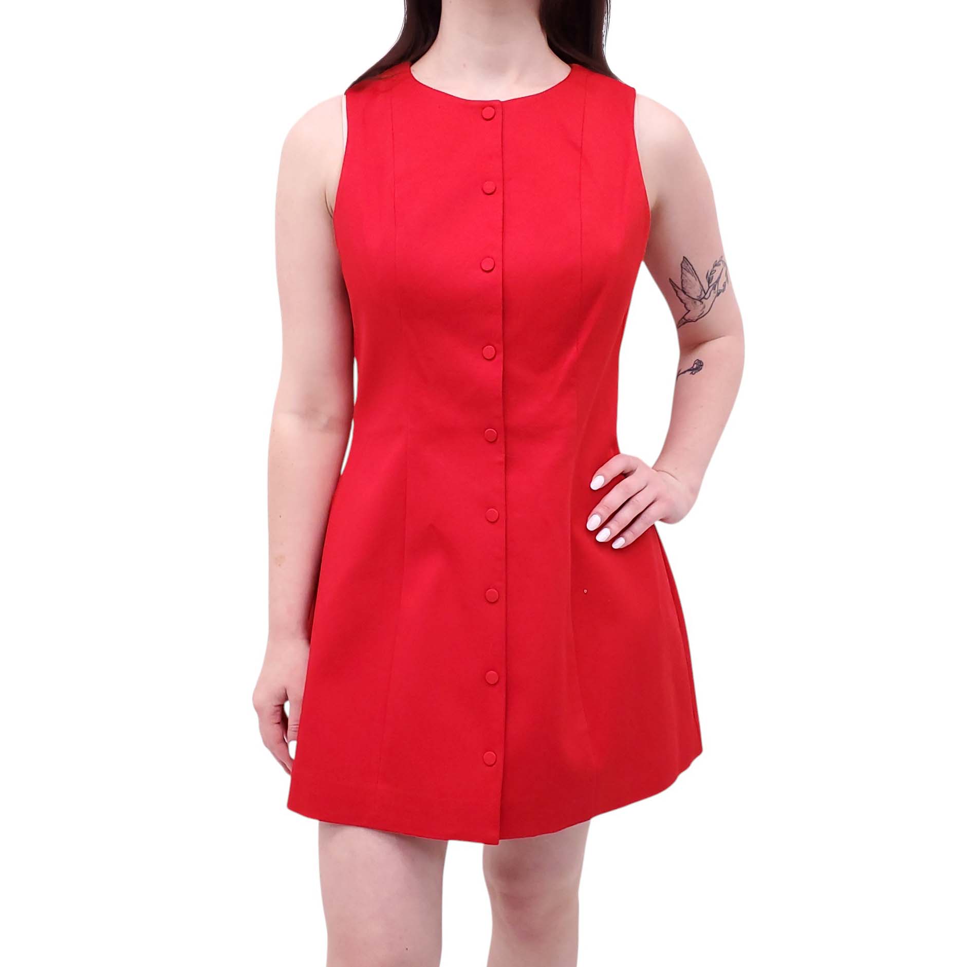 MIRROR PALAIS RED SLEEVELESS BLAZER DRESS - SIZE L