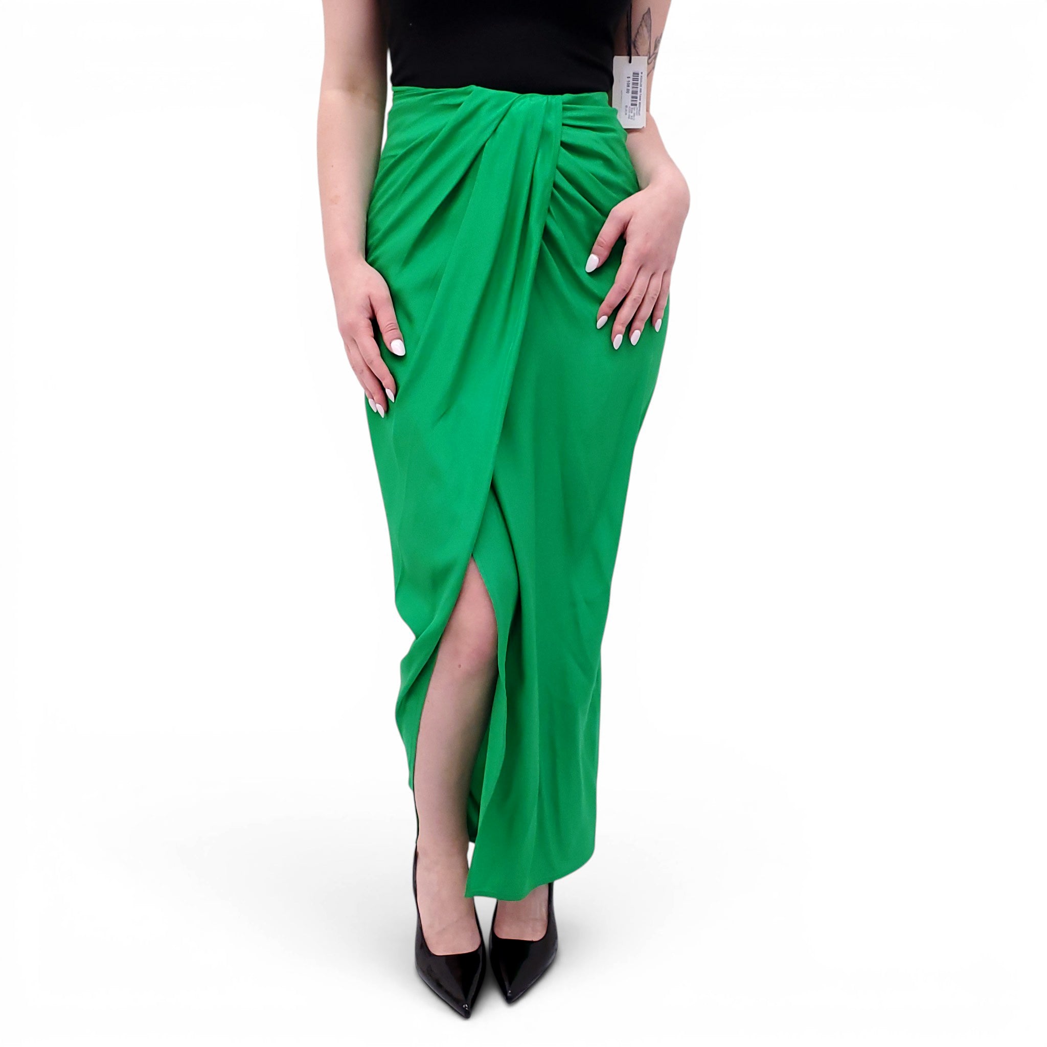 GAUGE81 GREEN SILK SKIRT - SIZE XS
