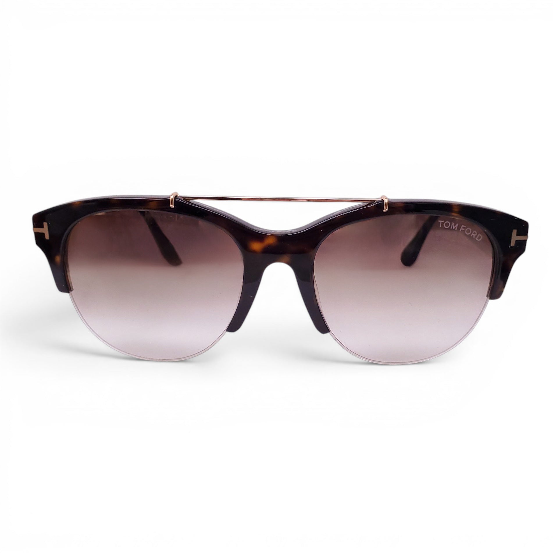 TOM FORD TORTOISE SHELL AND GOLD OMBRE LENS SUNGLASSES