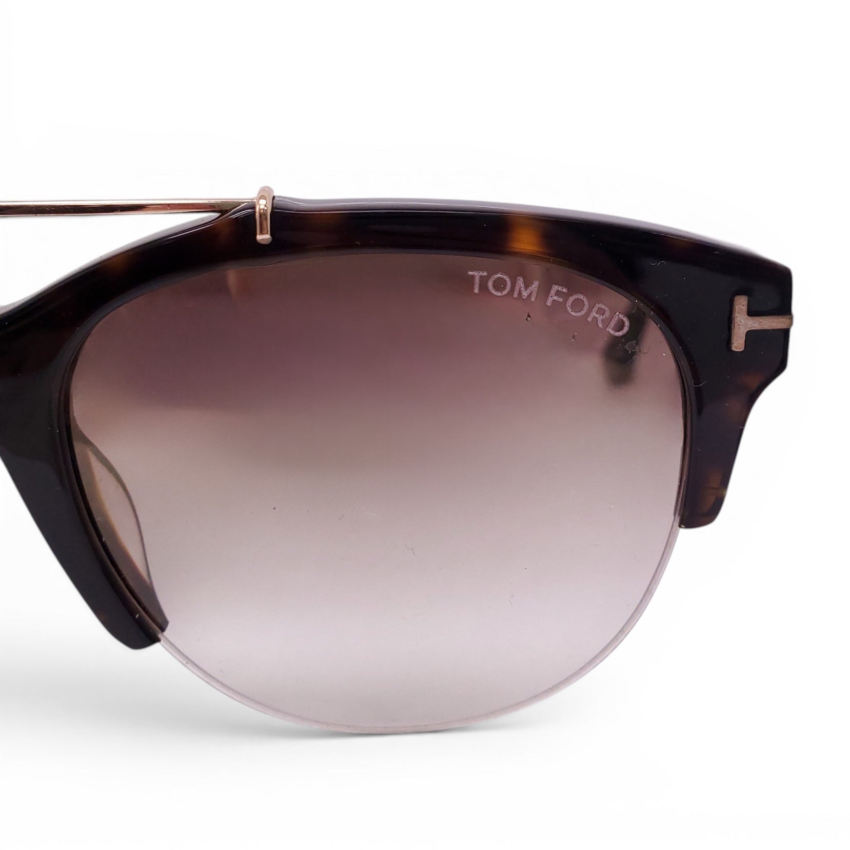 TOM FORD TORTOISE SHELL AND GOLD OMBRE LENS SUNGLASSES