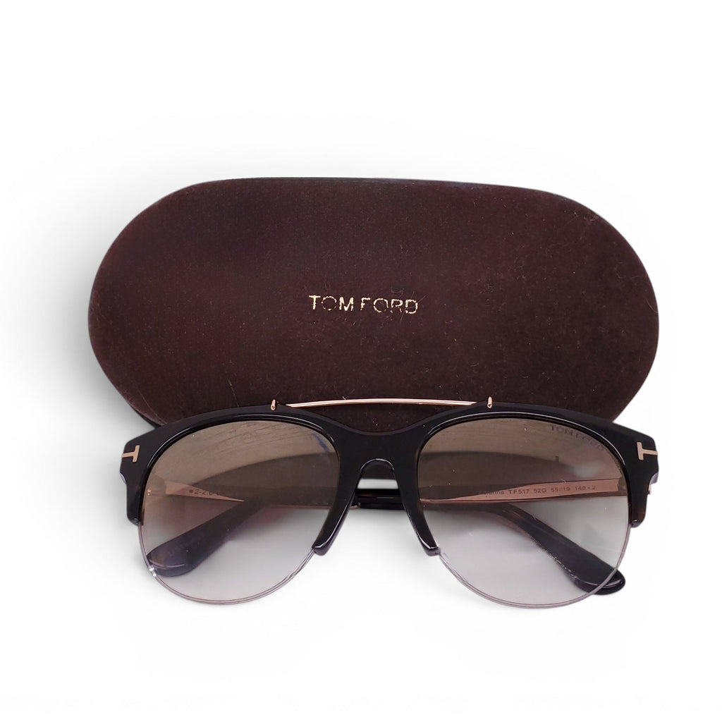 TOM FORD TORTOISE SHELL AND GOLD OMBRE LENS SUNGLASSES