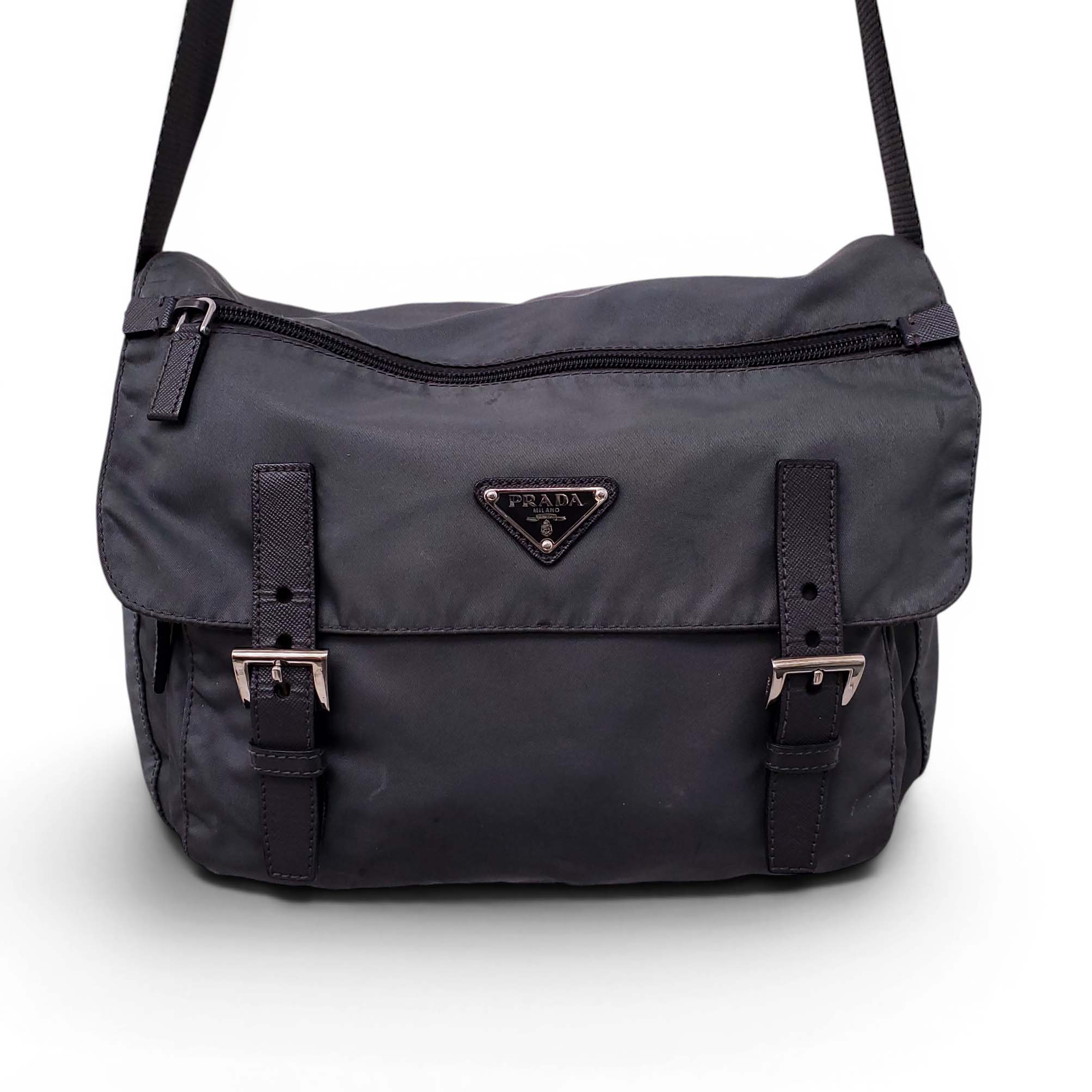 PRADA NYLON GREY CROSSBODY BAG