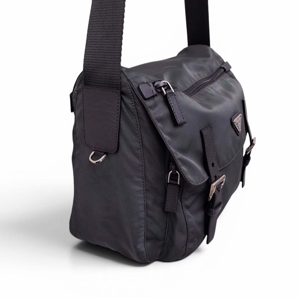 PRADA NYLON GREY CROSSBODY BAG
